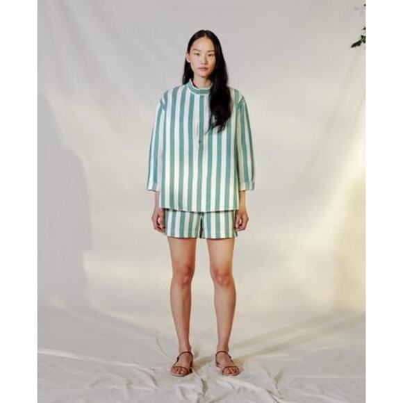NWT Attersee The Pop-Over Shirt | Green - Stripe / 2 / M/L - Picture 2 of 2
